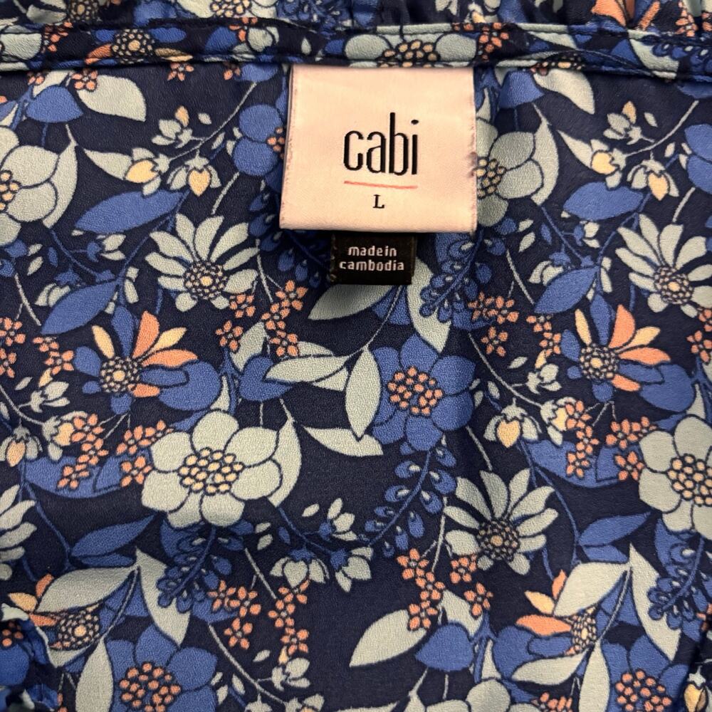 CAbi Ruffle Floral Tank Top Shell Large - Picture 2 of 5